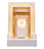 Wooden Pooja Mandir In White Colour With LED
