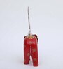 Wooden Red Multicolour Handpainted Elephant (Set Of 3) Figurine