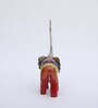 Wooden Red Handpainted Elephant (Set Of 3) Figurine