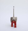 Wooden Red Handpainted Elephant (Set Of 3) Figurine