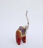 Wooden Red Handpainted Elephant (Set Of 3) Figurine