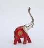 Wooden Red Multicolour Handpainted Elephant (Set Of 3) Figurine