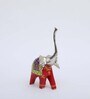 Wooden Red Handpainted Elephant (Set Of 3) Figurine