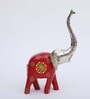 Wooden Red Multicolour Handpainted Elephant (Set Of 3) Figurine