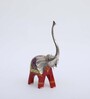 Wooden Red Handpainted Elephant (Set Of 3) Figurine