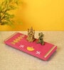 Wooden Red Laxmi Ganesh Puja Chowki In Shubh