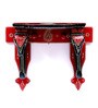 Wooden Red Wall Hanging Pooja Stand