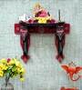 Wooden Red Wall Hanging Pooja Stand