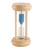 Wooden Round Blue Three Pillar 3 Minute Sand Timer Showpiece