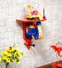 Wooden Saffron Wall Hanging Pooja Stand