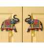 Wooden Shubh Labh Tags for Door Entrance, Kamal Toran Pair, Side Hangings with Parrot for Home Decoration, Mandir, Diwali Festival Decor