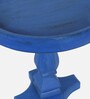 Wooden Solid Wood End Table in Dark Blue Finish