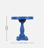 Wooden Solid Wood End Table in Dark Blue Finish