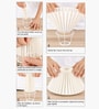 Wooden Spindle Table Lamp with Pleated Jute Shade for Living or Home Decor