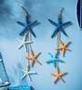 Navy Blue Wooden Star Fish Wall Decor