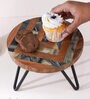 Enstyler Brown & Black MDF & Metal Cake Stand