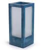 Angular Berry Blue Glass Shade Table Lamp With Wood & Glass Base