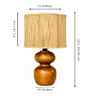 Wooden Table Lamp with Natural Thread Drum Shade