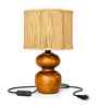 Wooden Table Lamp with Natural Thread Drum Shade