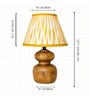 Wooden Table Lamp with Pleated Fabric Shade