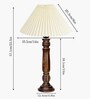 Wooden Table Lamp with Pleated Shade for Bedside & Home D cor