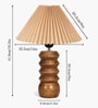 Wooden Totem Table Lamp with Pleated Shade for Living room and study lamp