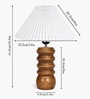 Wooden Totem Table Lamp with Pleated Shade for Living room and study lamp