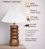 Wooden Totem Table Lamp with Pleated Shade for Living room and study lamp
