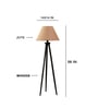 Wooden Tripod Floor Lamp With Beige Jute Drum Shade