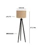 Wooden Tripod Floor Lamp With Beige Jute Drum Shade