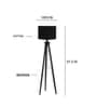Wooden Tripod Floor Lamp With Black Cotton Drum Shade