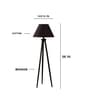 Wooden Tripod Floor Lamp With Black Cotton Drum Shade