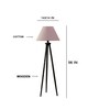 Wooden Tripod Floor Lamp With Grey Cotton Drum Shade