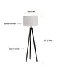 Wooden Tripod Floor Lamp With Grey Cotton Drum Shade