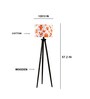 Wooden Tripod Floor Lamp With Multicolor Cotton Drum Shade