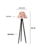 Wooden Tripod Floor Lamp With Multicolor Cotton Drum Shade
