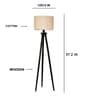 Wooden Tripod Floor Lamp With Off-White Cotton Drum Shade