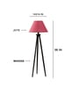 Wooden Tripod Floor Lamp With Pink Jute Drum Shade