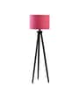 Wooden Tripod Floor Lamp With Pink Jute Drum Shade