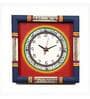 Wooden Wall Clock In Blue & Red