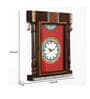 Wooden Wall Clock In Brown & Red