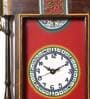 Wooden Wall Clock In Brown & Red