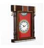 Wooden Wall Clock In Brown & Red