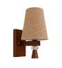Wooden Wall Lamp with Beige Jute shade