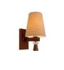 Wooden Wall Lamp with Beige Jute shade