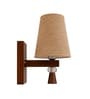 Wooden Wall Lamp with Beige Jute shade