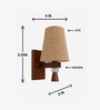 Wooden Wall Lamp with Beige Jute shade