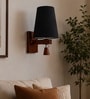 Wooden Wall Lamp with Black cotton shade