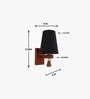 Wooden Wall Lamp with Black cotton shade