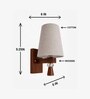 Wooden Wall Lamp with Grey  cotton shade